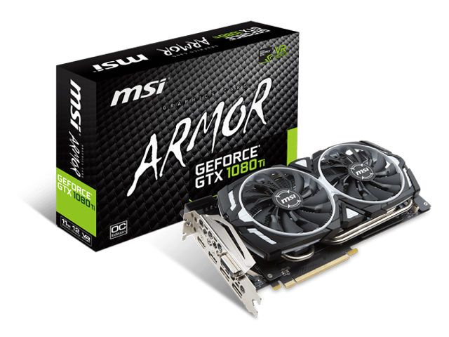 Видео карти MSI GeForce GTX 1080 Ti ARMOR 11G OC