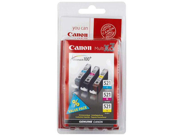 Консумативи Оригинален Canon CLI-521 C/M/Y Multi Pack