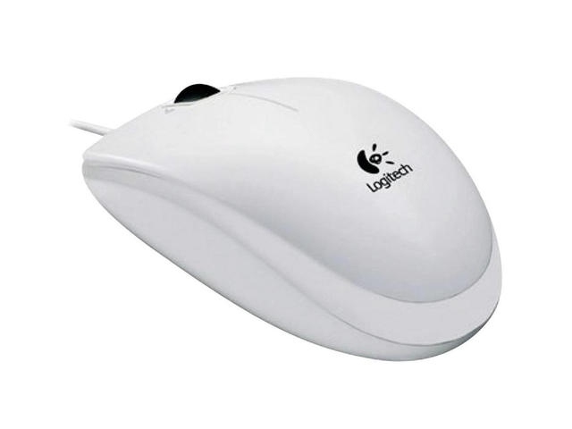 Мишки Logitech Corded Mouse B100, в бяло