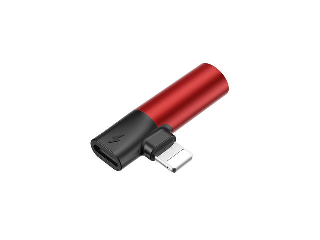Кабели и Адаптери Baseus Lightning & Audio Adapter, в червено