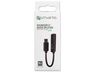 Кабели и Адаптери 4smarts USB-C to USB-C & 3.5mm Aux Audio Splitter SoundSplit