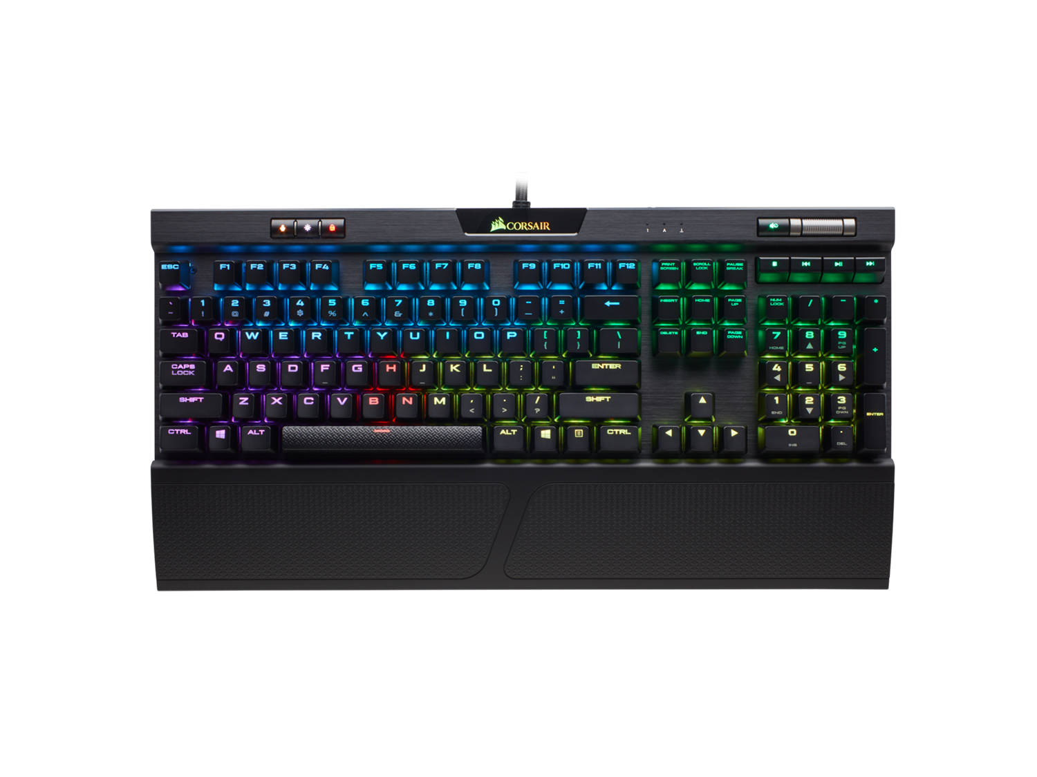 Clavier Gaming Corsair K70 RGB MK.2 - Mécanique Cherry MX Brown, Rétroéclairage RGB, Repose-poignet, USB, Layout UK - 8