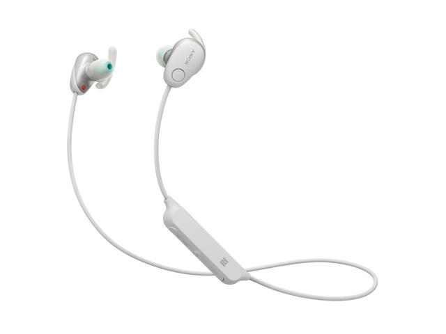 Слушалки Sony WI-SP600N, в бяло