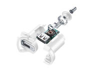 Зарядни устройства Cellularline адаптивно зарядно за кола 12/24V с USB-C кабел, бяло