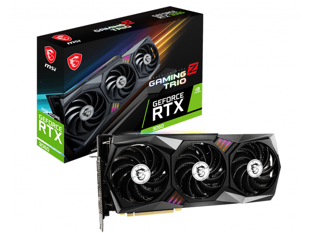 リランラン3060 MSI GeForce RTX 3060 GAMING Z TRIO 12G LHR | Desktop.bg - Мощни PC