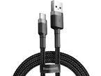 Кабели и Адаптери Baseus Cafule USB-A към USB-C 3A, 1м, черен