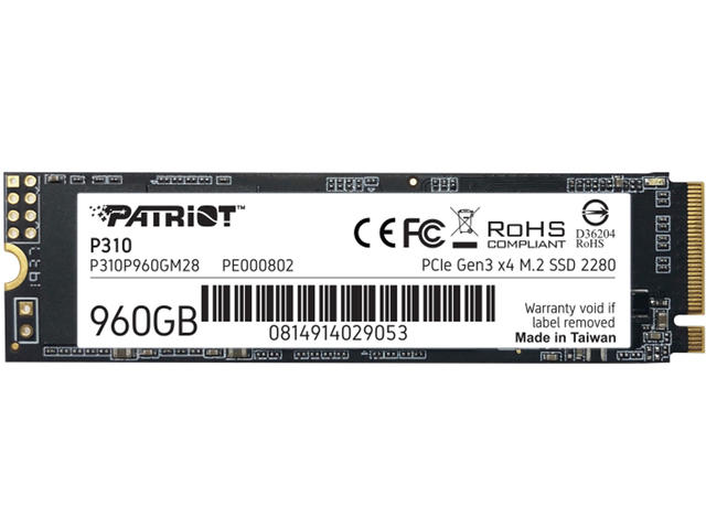 SSD 960GB SSD Patriot P310 M.2 NVMe