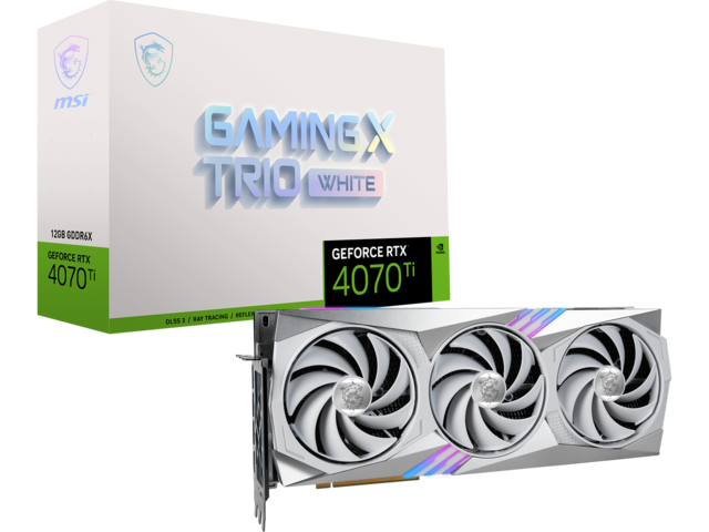 Видео карти MSI GeForce RTX 4070 Ti GAMING X TRIO 12G White