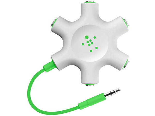 Кабели и Адаптери Belkin ROCKSTAR 5 x 3 5mm Jack Audio Splitter - White
