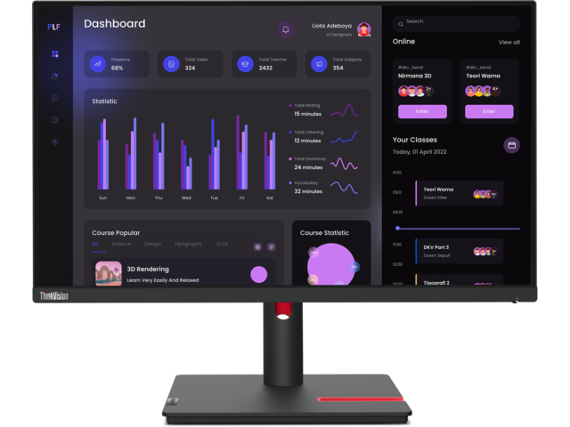 Монитори Lenovo ThinkVision T24i-30