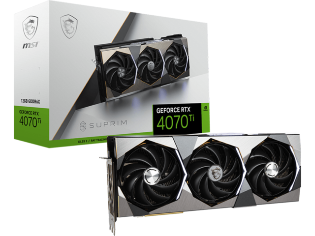 Видео карти MSI GeForce RTX 4070 Ti SUPRIM SE 12G