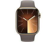 Смарт часовници Apple Watch S9 Cellular 45mm Gold Stainless Steel Case w Clay Sport Band - S/M