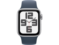 Смарт часовници Apple Watch SE2 v2 GPS 44mm Silver Alu Case w Storm Blue Sport Band - M/L