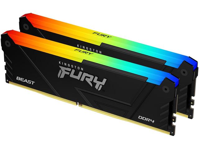 Оперативна памет 32GB (2x16GB) DDR4 3200MT/s Kingston FURY BEAST Black RGB