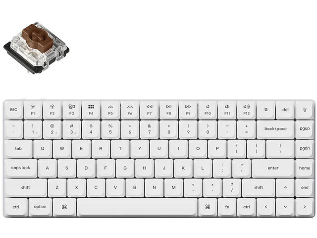 Клавиатури Keychron K3 Pro White QMK/VIA Gateron Low Profile Brown Switch, RGB Backlight