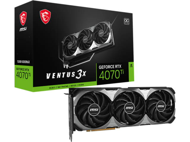 Видео карти MSI GeForce RTX 4070 Ti VENTUS 3X E1 12G OC