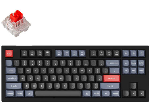 Клавиатури Keychron V3 QMK TKL, Carbon Black, Keychron K Pro Red Switch