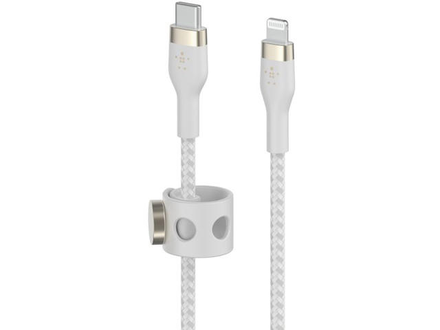Кабели и Адаптери Belkin BoostCharge Pro Flex USB-C кабел с Lightning конектор, 1 метра, бял
