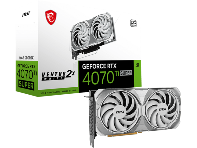 Видео карти MSI GeForce RTX™ 4070 Ti SUPER 16G VENTUS 2X WHITE OC