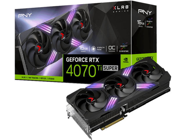Видео карти PNY GeForce RTX 4070 Ti SUPER VERTO Triple Fan OC 16GB