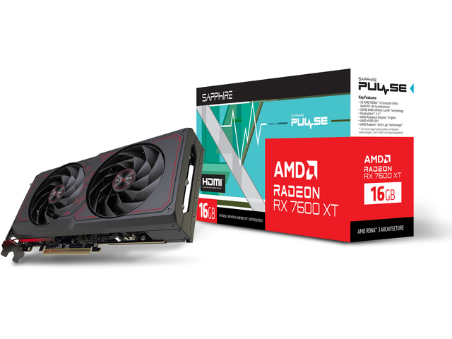Видео карти Sapphire PULSE AMD Radeon RX 7600 XT 16GB