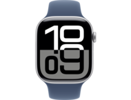 Смарт часовници Apple Watch S10 GPS + Cellular 46mm Silver Alu Case with Denim Sport Band - S/M