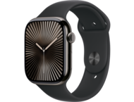 Смарт часовници Apple Watch S10 GPS + Cellular 46mm Slate Titanium Case with Black Sport Band - M/L