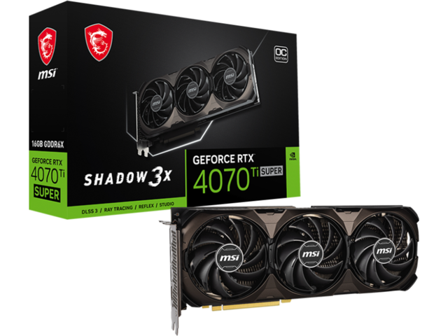 Видео карти MSI GeForce RTX 4070 Ti SUPER 16G SHADOW 3X OC