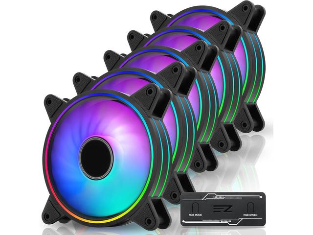 Вентилатори EZDIY-FAB Moonlight 120mm RGB PWM Black - 5 Pack
