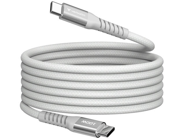 Кабели и Адаптери Verbatim Sync & Charge USB-C to USB-C 100W Magnetic 120 cm - Grey