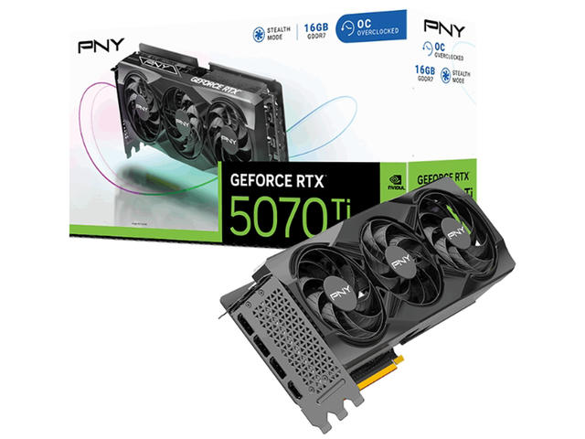 Видео карти PNY GeForce RTX 5070 Ti 16GB Triple Fan OC