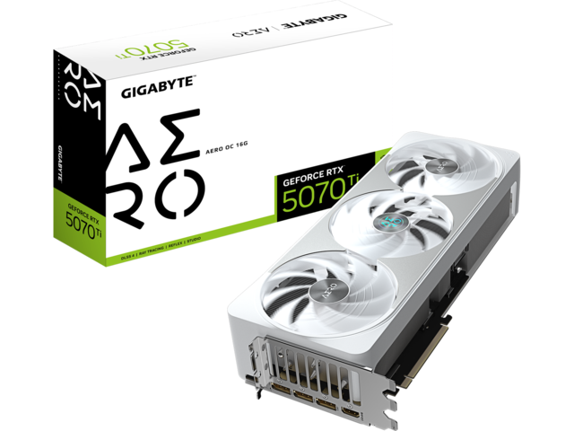 Видео карти GIGABYTE GeForce RTX 5070 Ti AERO OC 16G