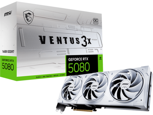 Видео карти MSI GeForce RTX 5080 16G VENTUS 3X OC White