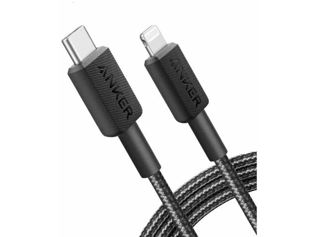 Кабели и Адаптери Anker 322 PowerLine USB C to Lightning Cable 0.9m 60W Cable A81B5, Black