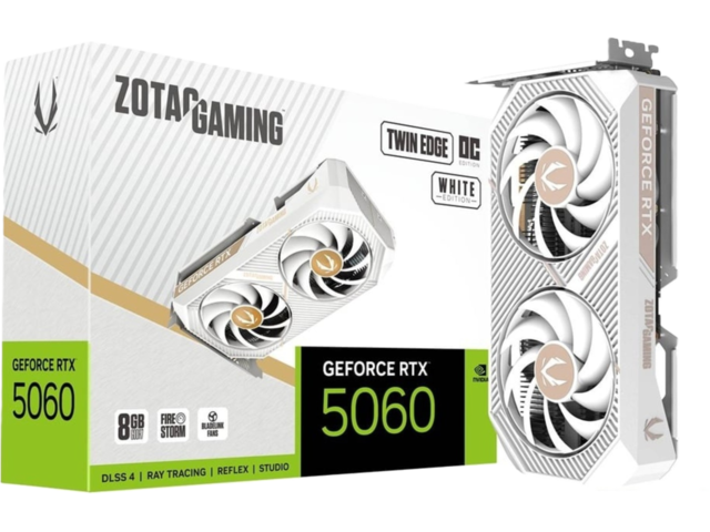 Видео карти ZOTAC GAMING GeForce RTX 5060 Twin Edge OC White Edition 8GB