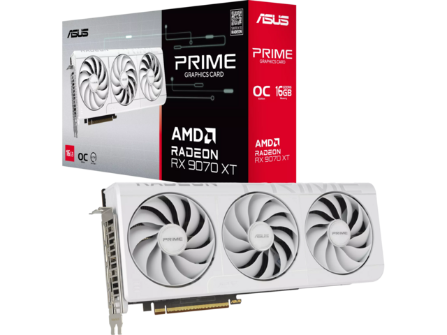 Видео карти ASUS Prime Radeon RX 9070 XT White OC Edition 16GB