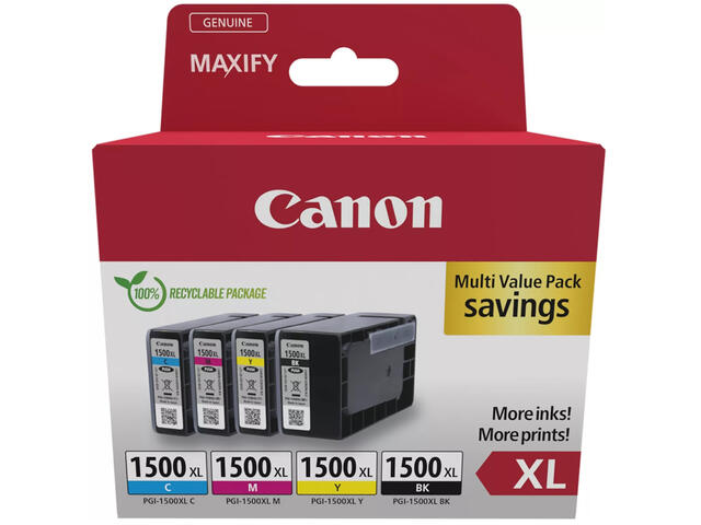 Консумативи Canon PGI-1500XL High Yield BK/C/M/Y Ink Cartridge Multipack