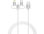 Кабели и Адаптери Verbatim Essentials 3-in-1 Sync & Charge Cable USB-A to Micro-B, USB-C and Lightning, 1m, 18W QC, 480Mbps