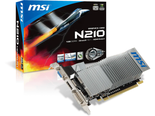 Видео карти MSI N210-1GD3/LP