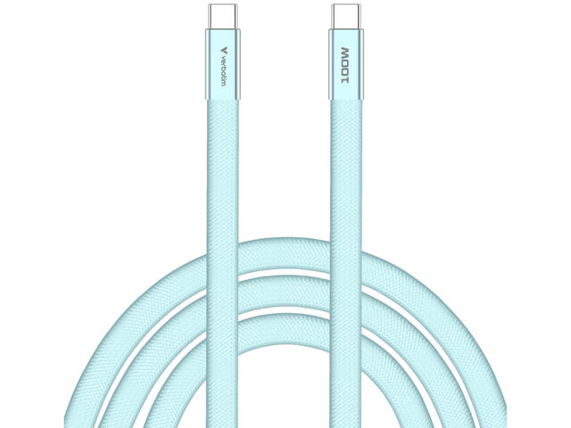 Кабели и Адаптери Verbatim Sync & Charge SoftTouch Cable 100W USB-C® to USB-C, 120cm, Blue