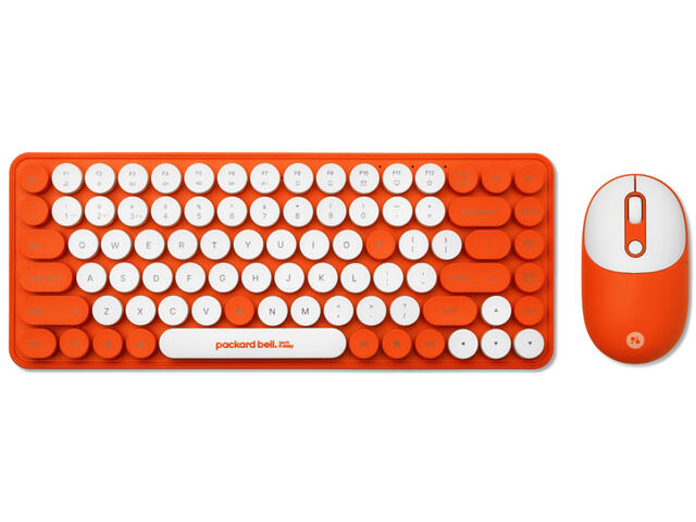 Клавиатури Acer Packard Bell The DotCombo Wireless Keyboard and Mouse Set - Orange - US English QWERTY Keyboard Version
